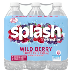 Splash Refresher™, Flavored Water Beverage, Wild Berry Flavor, 16.9 FL OZ Plastic Bottles (24 Count)