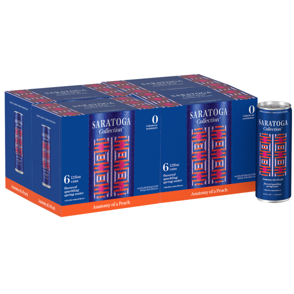 Saratoga Collection™ Anatomy of a Peach Flavored Sparkling Spring Water 4-6 Packs of 12 fl oz Cans