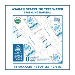Asarasi® Organic Sparkling Tree Water 12 oz Glass Bottle (12 Pack)