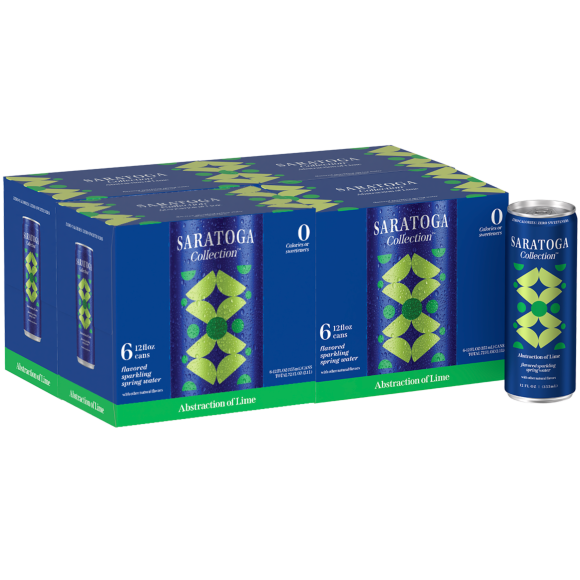Saratoga Collection™ Abstraction of Lime Flavored Sparkling Spring Water, 4x6 Packs of 12 fl oz Cans