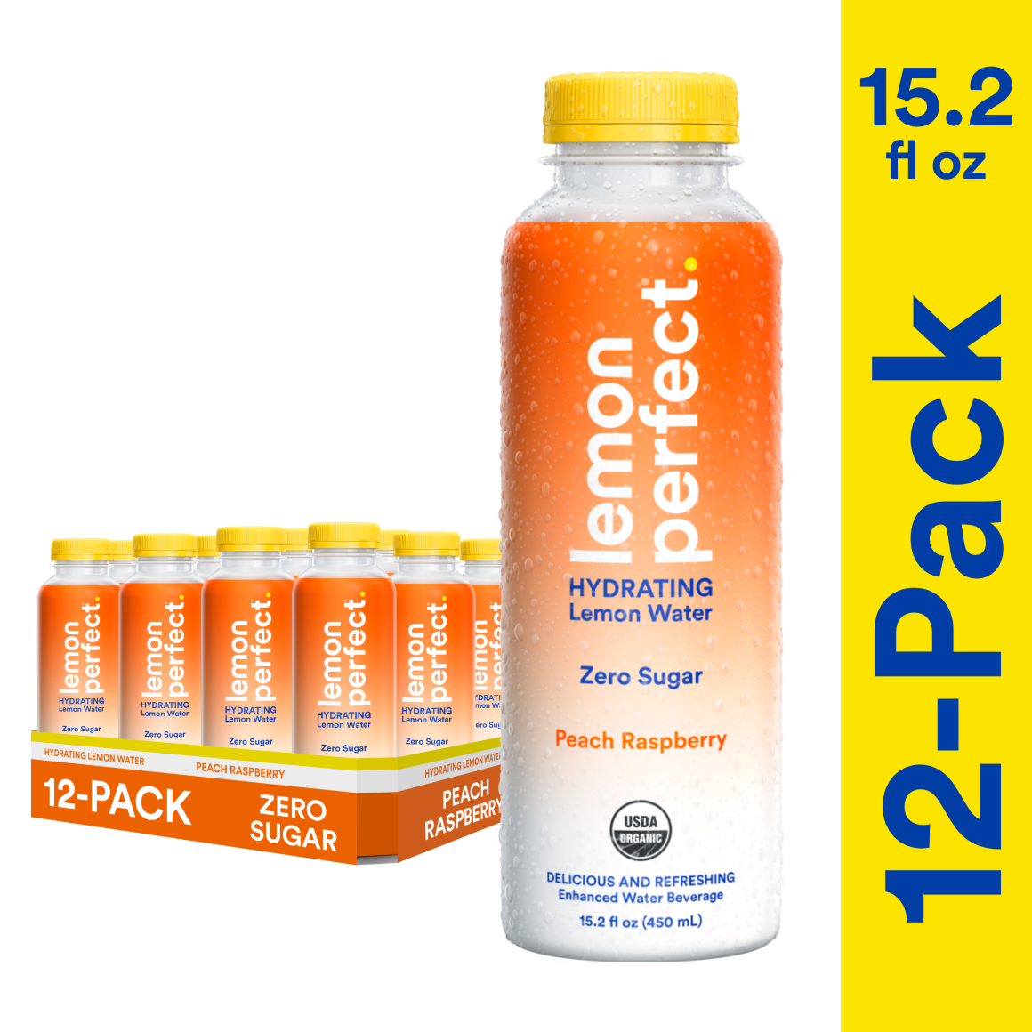 Lemon Perfect™ Peach Raspberry Flavored Water 15.2 oz Plastic