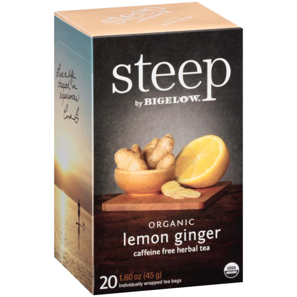Steep Organic Lemon Ginger Herbal Tea 20 Count