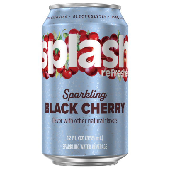 Splash Refresher™ Black Cherry Flavored Sparkling Water - Aluminum Can 12oz (24 Pack)