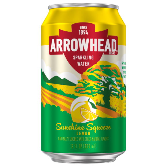 Arrowhead® Brand Sparkling Mountain Spring Water - Lemon - Aluminum Can 12oz (24 Pack)