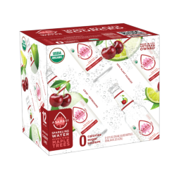 Asarasi® Organic Sparkling Wild Cherry Lime Tree Water 12 oz Glass Bottle (12 Pack)