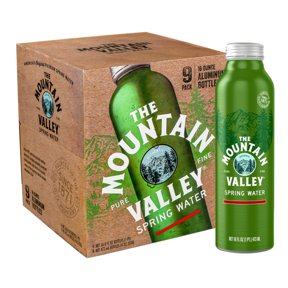 Mountain Valley Spring Water 16 oz. Aluminium Bottle (9 Pack)