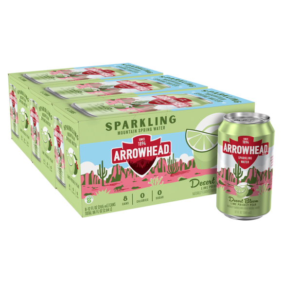 Arrowhead® Brand Sparkling Mountain Spring Water - Lime Prickly Pear - Aluminum Can 12oz (24 Pack)