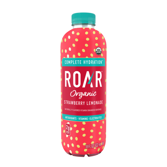 ROAR® Organic Electrolyte Infusions Strawberry Lemonade 18 FL Oz Bottles (12 Pack) Image1