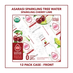 Asarasi® Organic Sparkling Wild Cherry Lime Tree Water 12 oz Glass Bottle (12 Pack)
