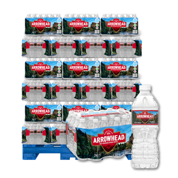 Arrowhead® Mountain Spring Water, 16.9 oz. Packs of 24, Pallet of 78 Cases