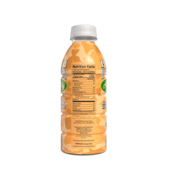 back label showing nutritional facts for a 0.5 liter bottle of hillbilly peach iced tea flavor