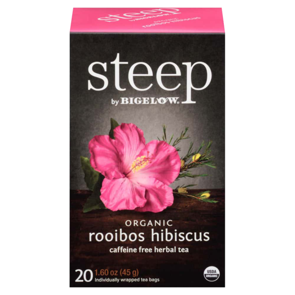 Steep Organic Rooibos Hibiscus Herbal Tea 20 Count