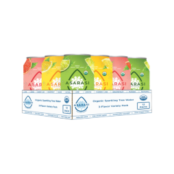 asarasi organic sparkling tree water citrus variety pack 12 count 12 ounce cans