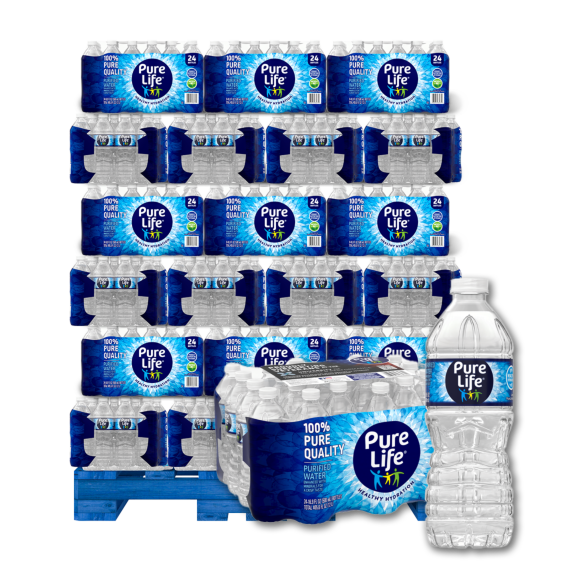Pure Life® Purified Water, 16.9 oz. Packs of 24, Pallet of 78 Cases