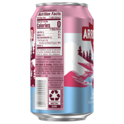 arrowhead raspberry vanilla flavored sparkling water back of can