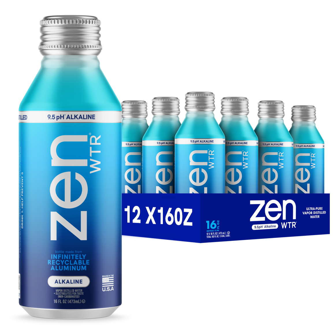 ZenWTR™ 16oz Alumi-Tek® Bottles (12 Pack) | ReadyRefresh Water