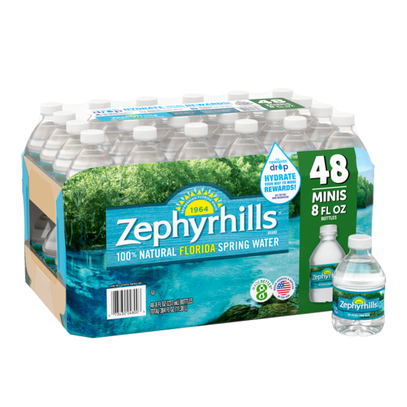 8 Ounce Bottled Spring Water  Zephyrhills® Brand 100% Mountain Spring Water