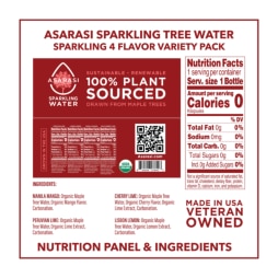 Asarasi® Organic Sparkling Tree Water Variety Pack 12 oz Glass Bottle (12 Pack)