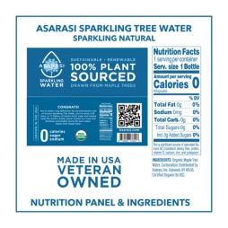 Asarasi® Organic Sparkling Tree Water 12 oz Glass Bottle (12 Pack)