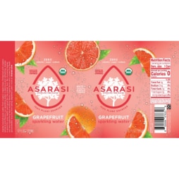 asarasi organic sparkling tree water grapefruit flavor nutrition facts ingredients list