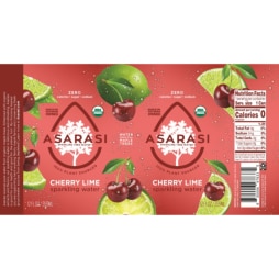 asarasi organic sparkling tree water cherry lime flavor nutrition facts ingredients list