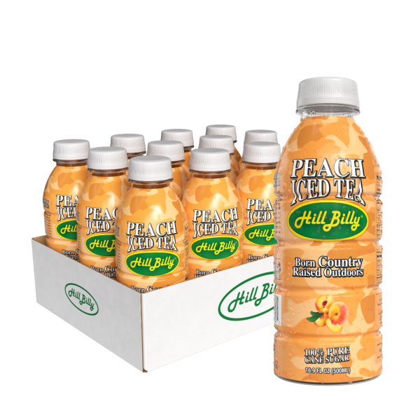 HillBilly® Peach Iced Tea 0.5L Plastic bottle (12 Pack)