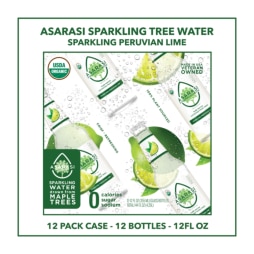 Asarasi® Organic Sparkling Peruvian Lime Tree Water 12 oz Glass Bottle (12 Pack)