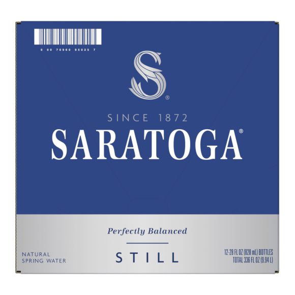 Saratoga Natural Spring Water In Glass Bottles – 12oz, 12-Pack, Still Water, Exp 08/2027