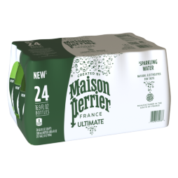 24 ack case of maison perrier unflavored sparkling water in 16 ounce plastic bottles