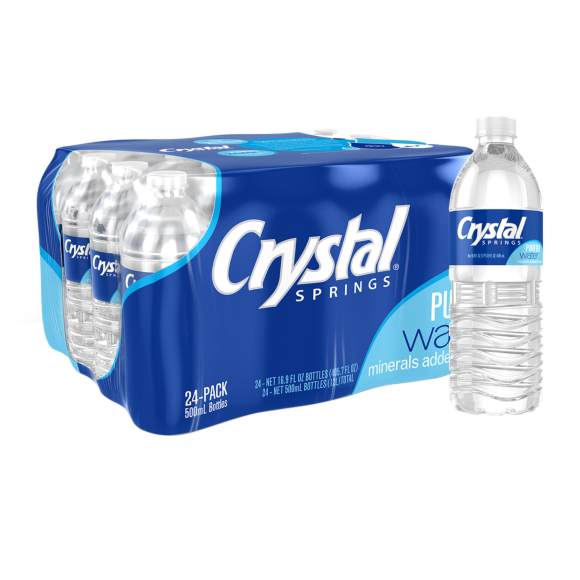 Crystal Springs® Purified Water .5 Liter (16.9 oz.) Bottle (24 Pack)