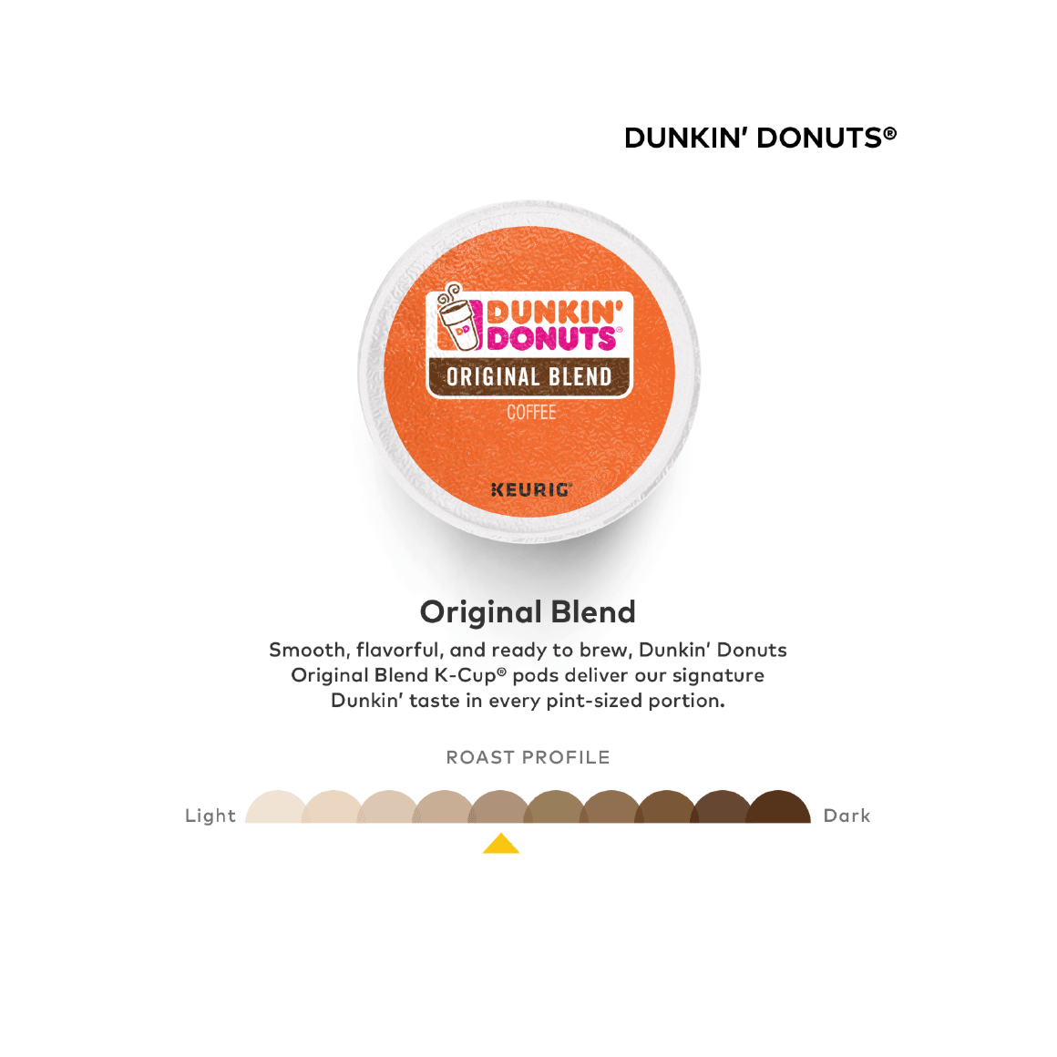 dunkin donuts k cup original blend coffee pod, roast profile medium Image2