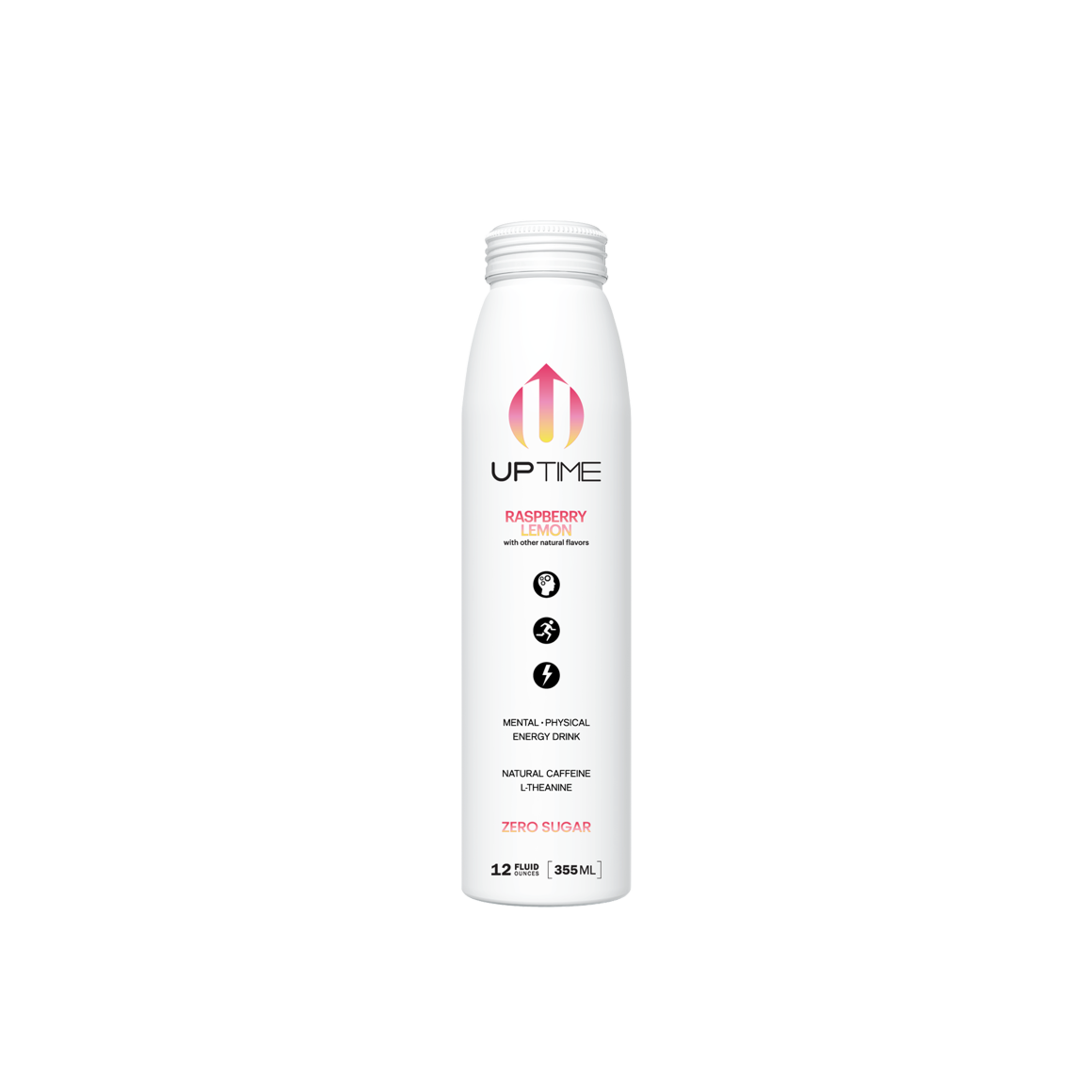 UPTIME Premium Energy Raspberry Lemon Sugar Free 12 Fl Oz Bottles (12 Pack)