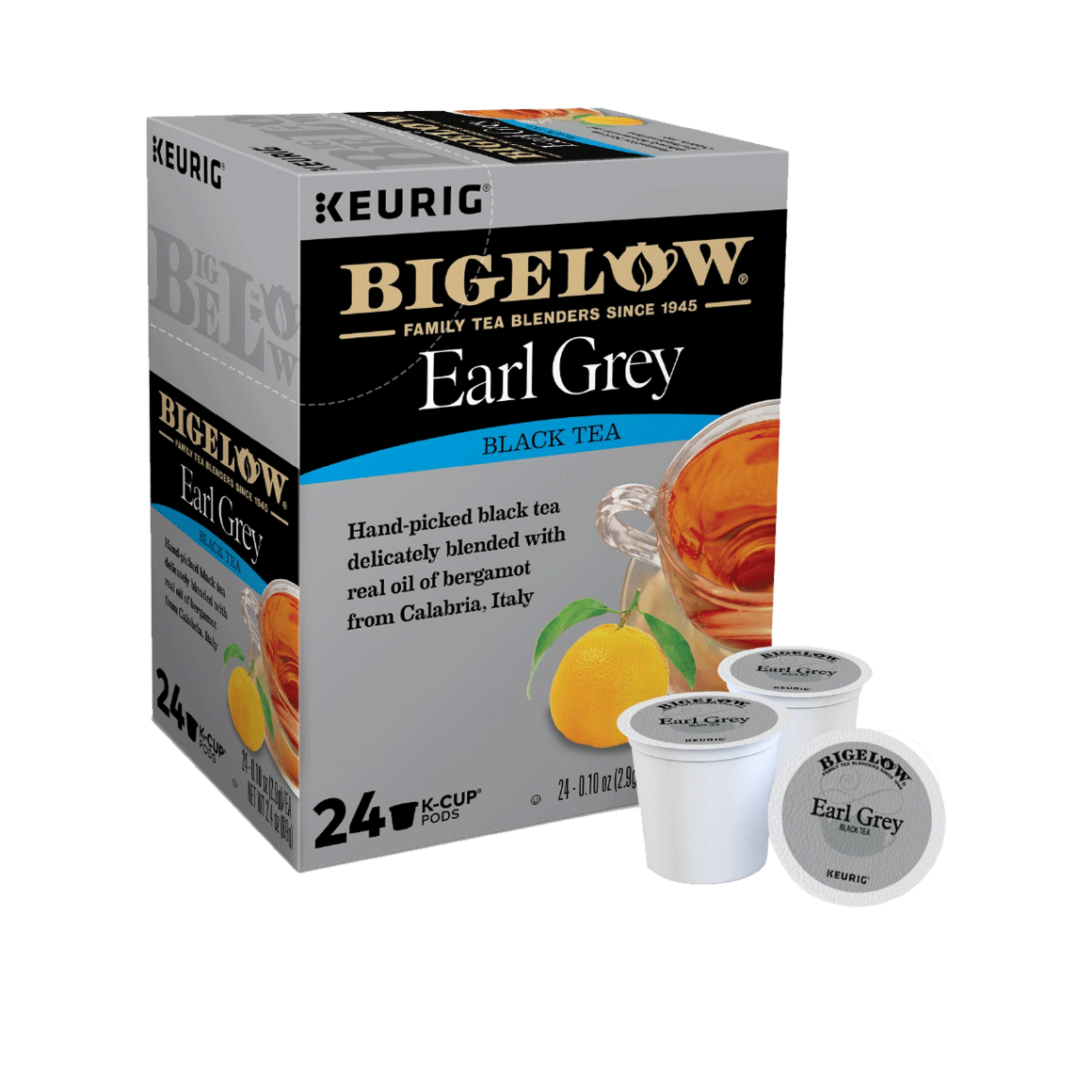 keurig bigelow earl grey tea k cups 24 pack single serve tea pods