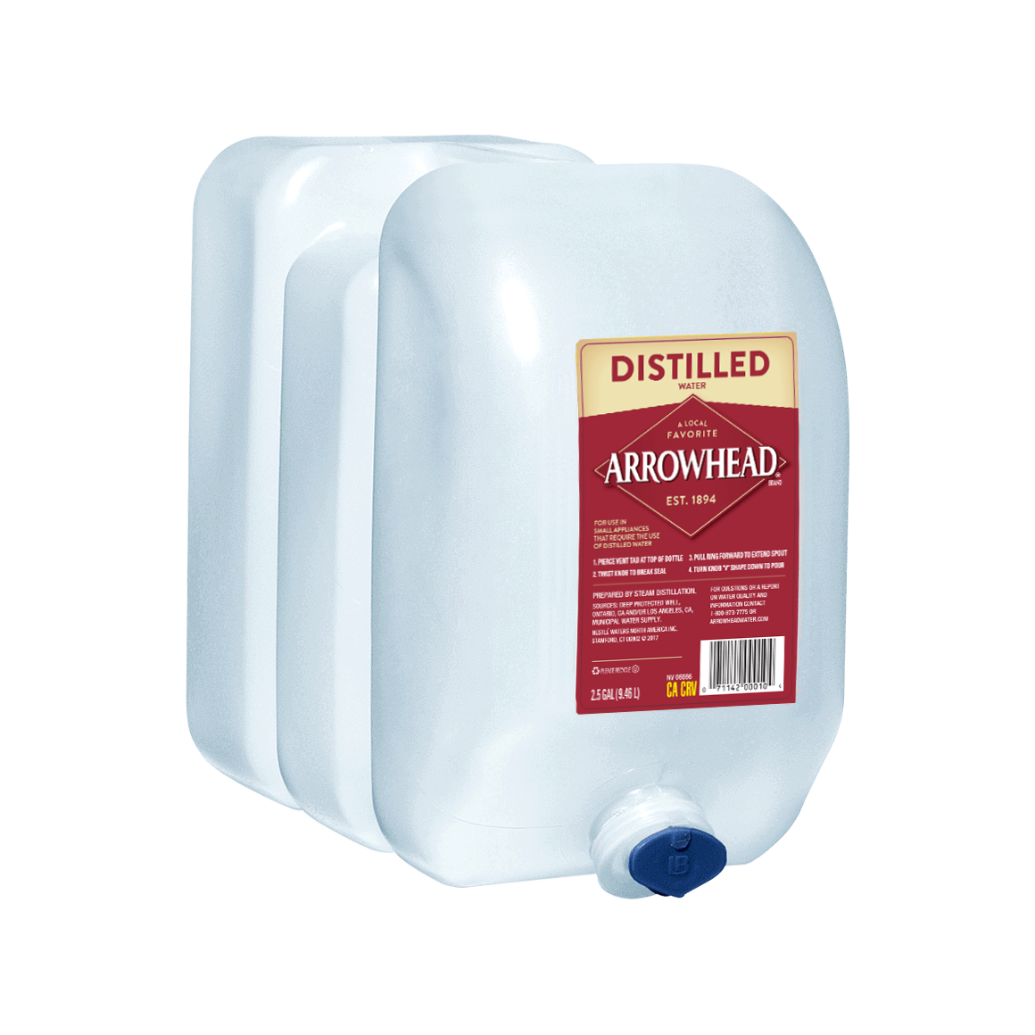 Arrowhead Distilled Water 2 5 Gallon Readyrefresh