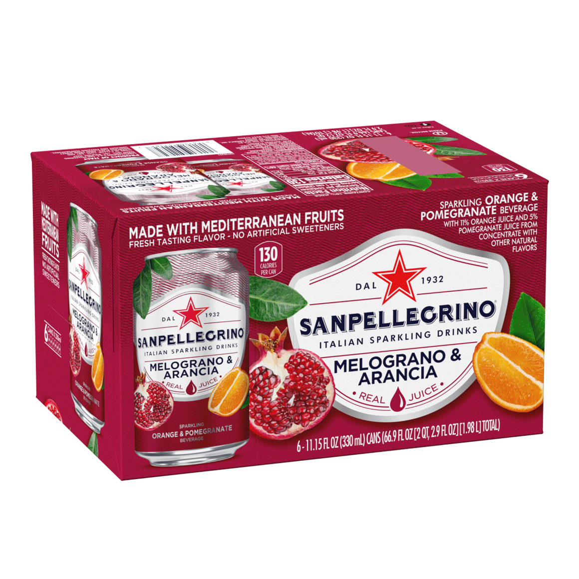Sanpellegrino® Italian Sparkling Drinks - Melograno & Arancia/Orange & Pomegranate Image1