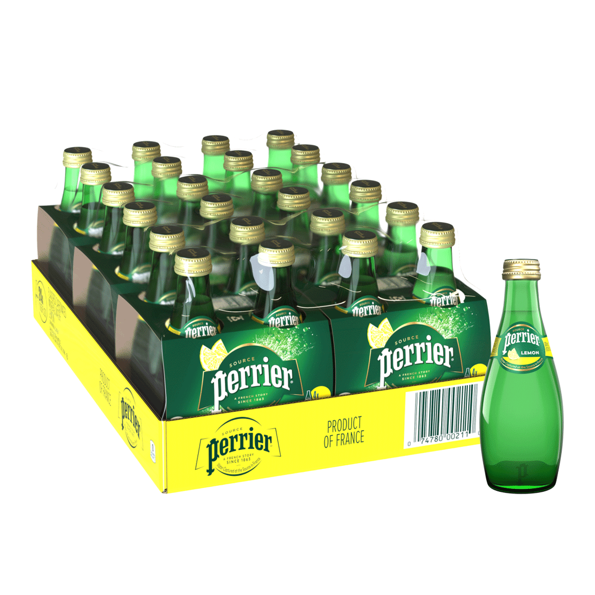 Perrier® Lemon Flavored Carbonated Mineral Water - Glass