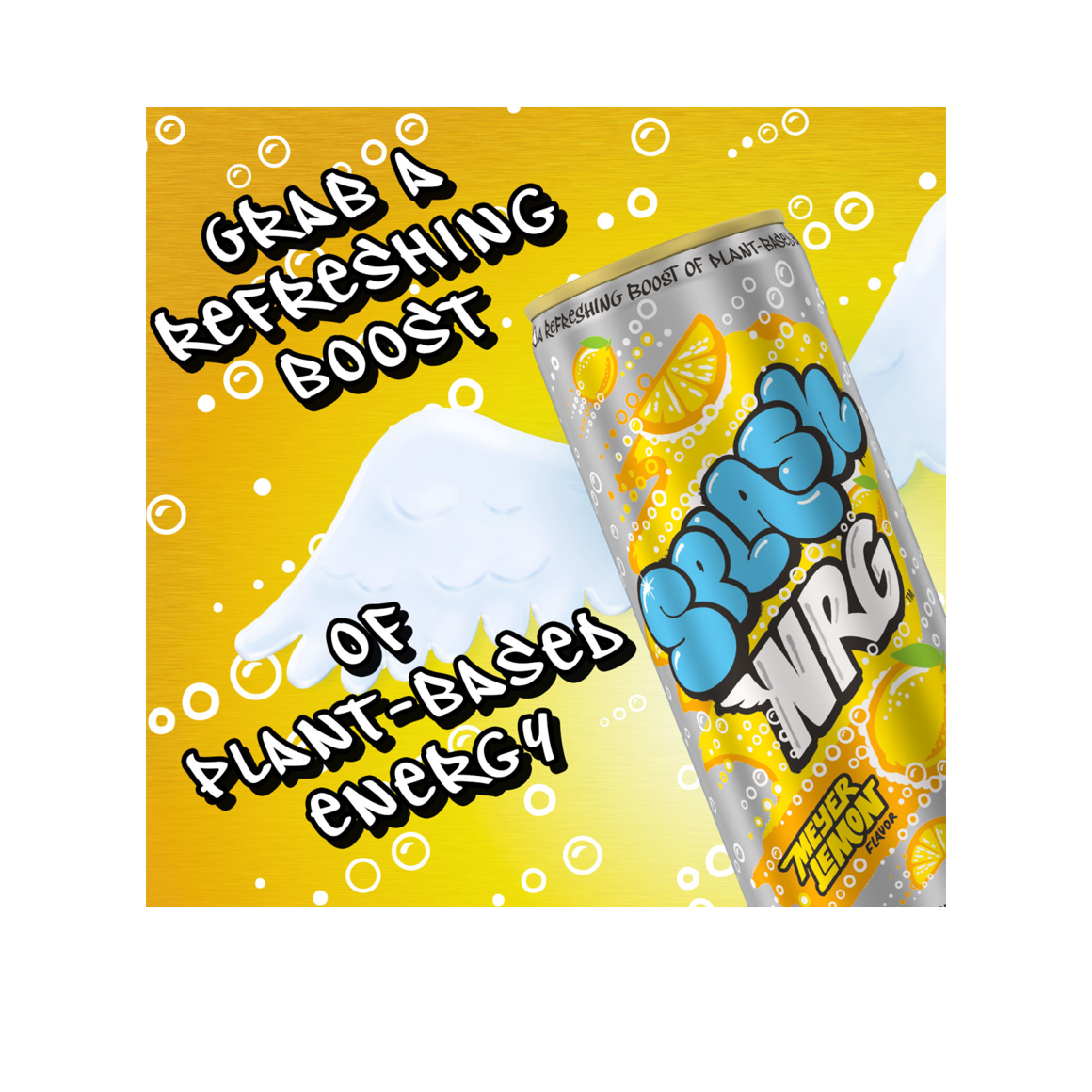 Splash NRG™ Meyer Lemon Flavored Sparkling Energy Water Beverage 11.5 Fl Oz Sleek Can (12 Pack) Image2