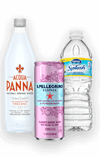 Variety of water bottles and cans