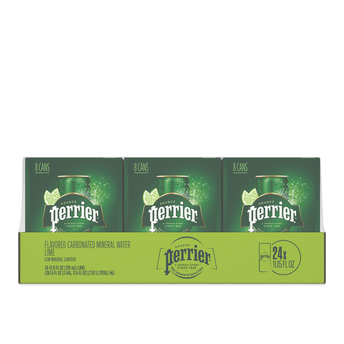 Perrier® Lime Flavored Sparkling Water 11.15 Fl Oz Sleek Cans (24 Pack)