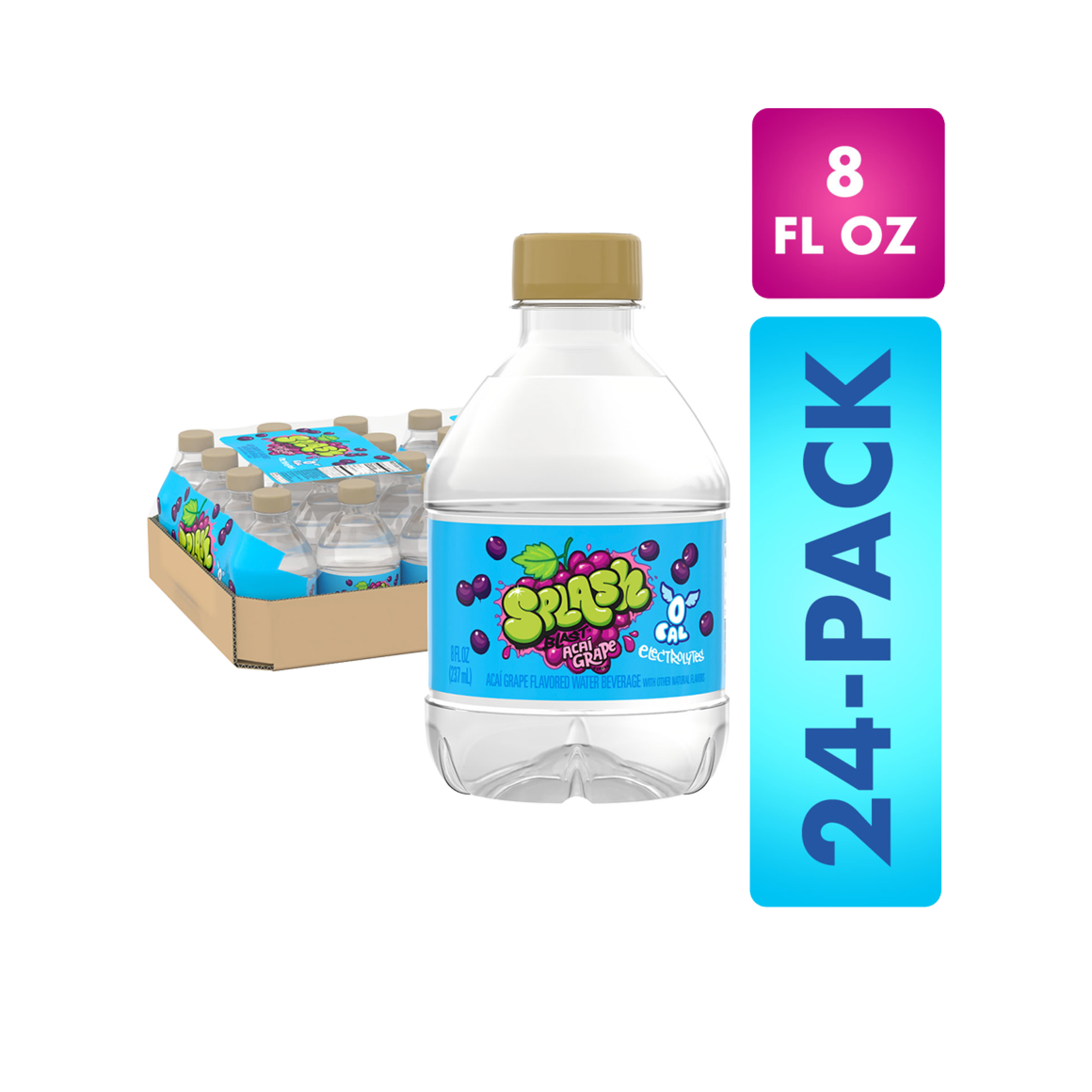 Splash Blast™ Acai Grape Flavored Water Beverage 8 Fl Oz Plastic Bottles (24 Pack) Image1