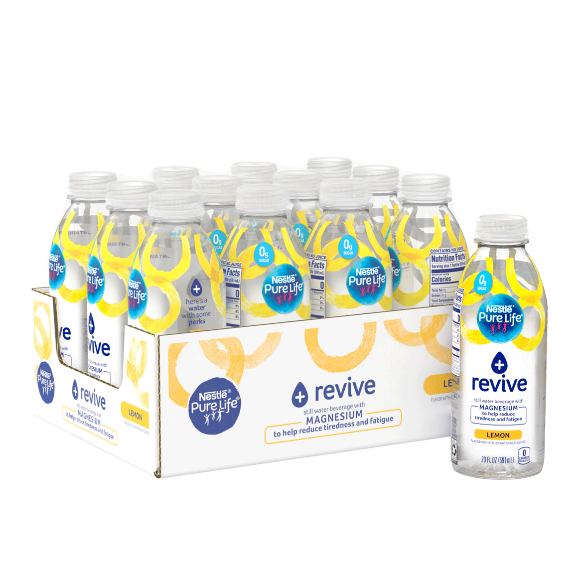 Nestlé®Pure Life®+ Revive Enhanced Flavored Water - Lemon plus Magnesium