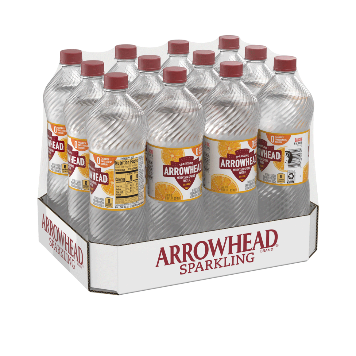 Arrowhead® Brand Sparkling 100% Mountain Spring Water - Orange Image1