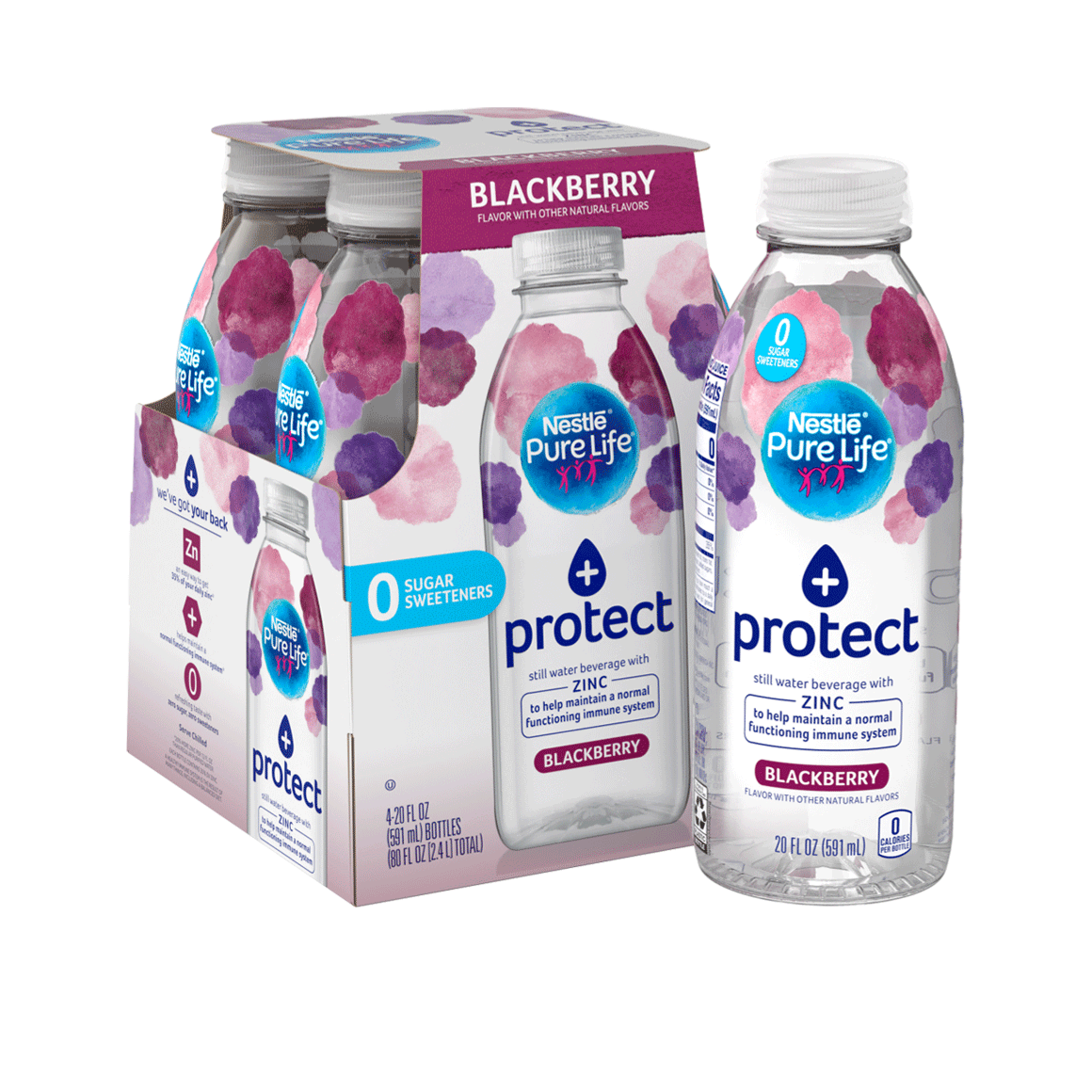 Nestlé Pure Life Plus Zinc Blackberry Enhanced Water | 20 ...