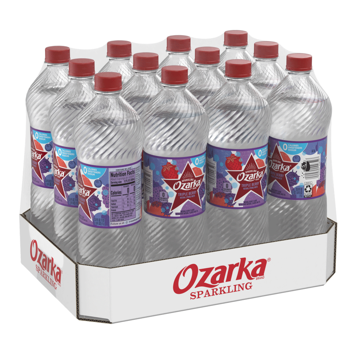 Ozarka® Brand Sparkling 100% Natural Spring Water - Triple Berry Image1