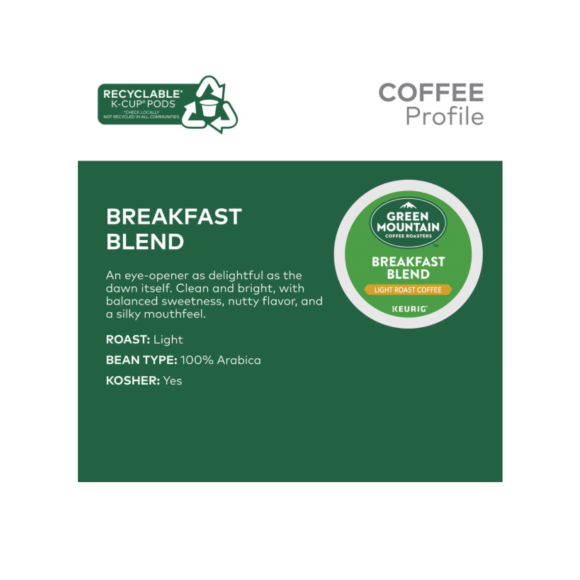 Keurig 24 Vue Packs Green Mountain Breakfast Blend Travel Mug Size 