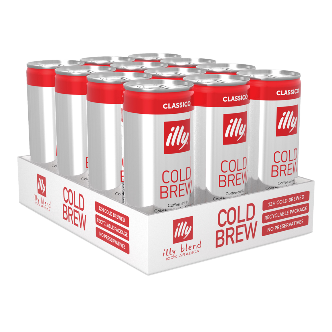 illy® Ready to Drink Coffee Cold Brew Classico 8.5 FL Oz Aluminum Cans (12 Pack)