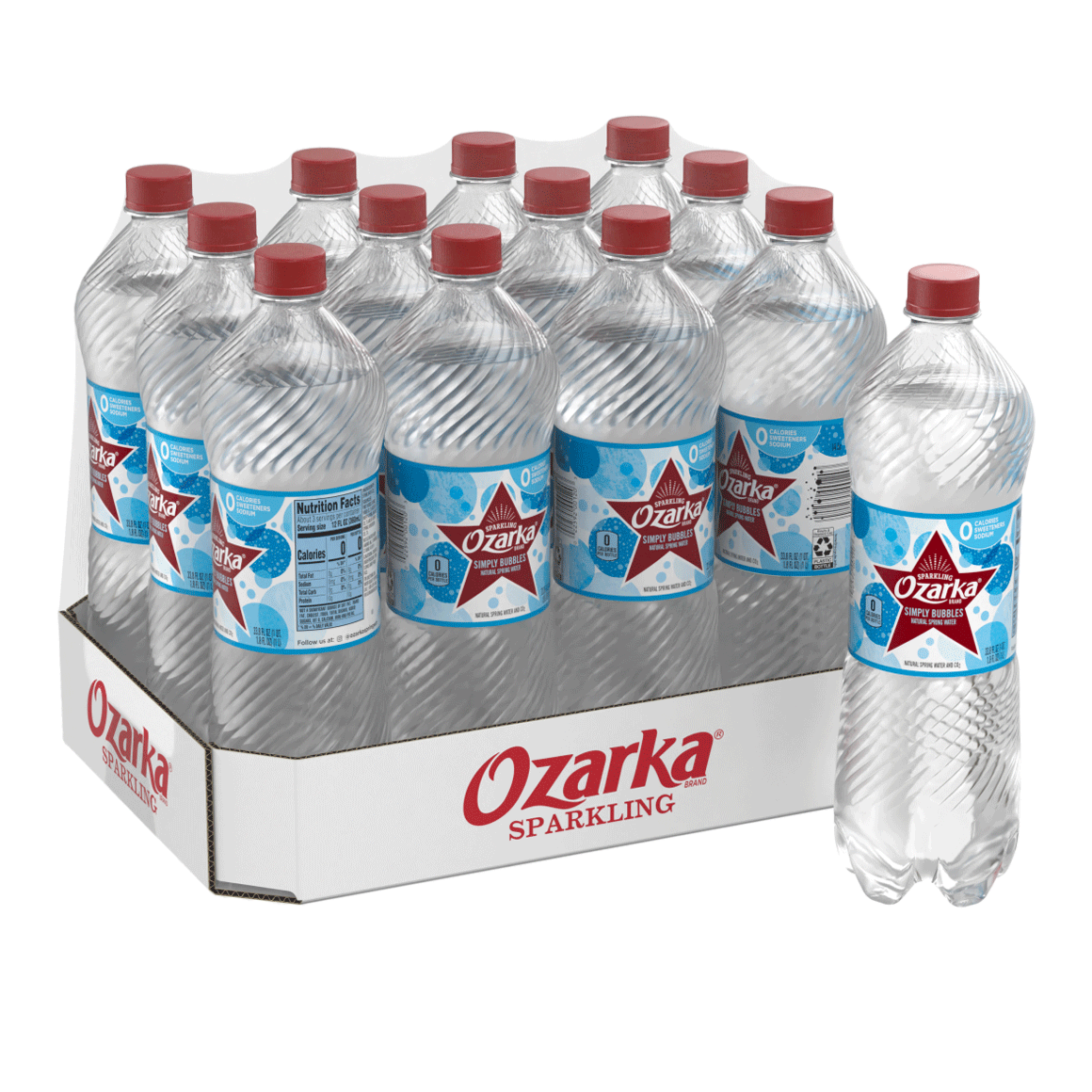 Ozarka® Brand Sparkling 100% Natural Spring Water - Simply Bubbles