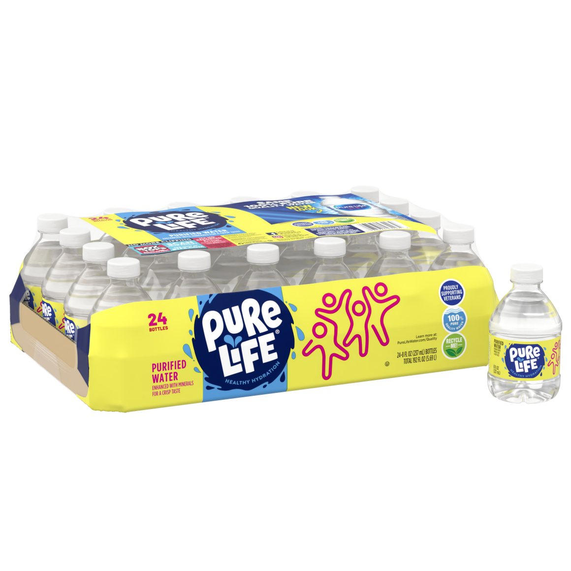 Pure Life Purified Water 8 Oz Mini Bottles 24 Pack Readyrefresh