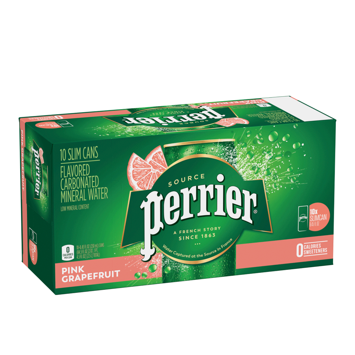 Perrier® Grapefruit Flavored Carbonated Mineral Water - Slim Cans Image1