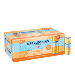 11 ounce can - s.pellegrino essenza tangerine & wild strawberry sparkling natural mineral water - slim cans
